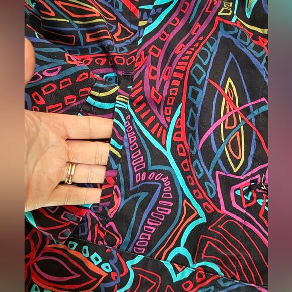 Vtg 90s Artsy Eclectic Colorful Printed Jacket Womens M Funky Maximalist Unique - Picture 6 of 7